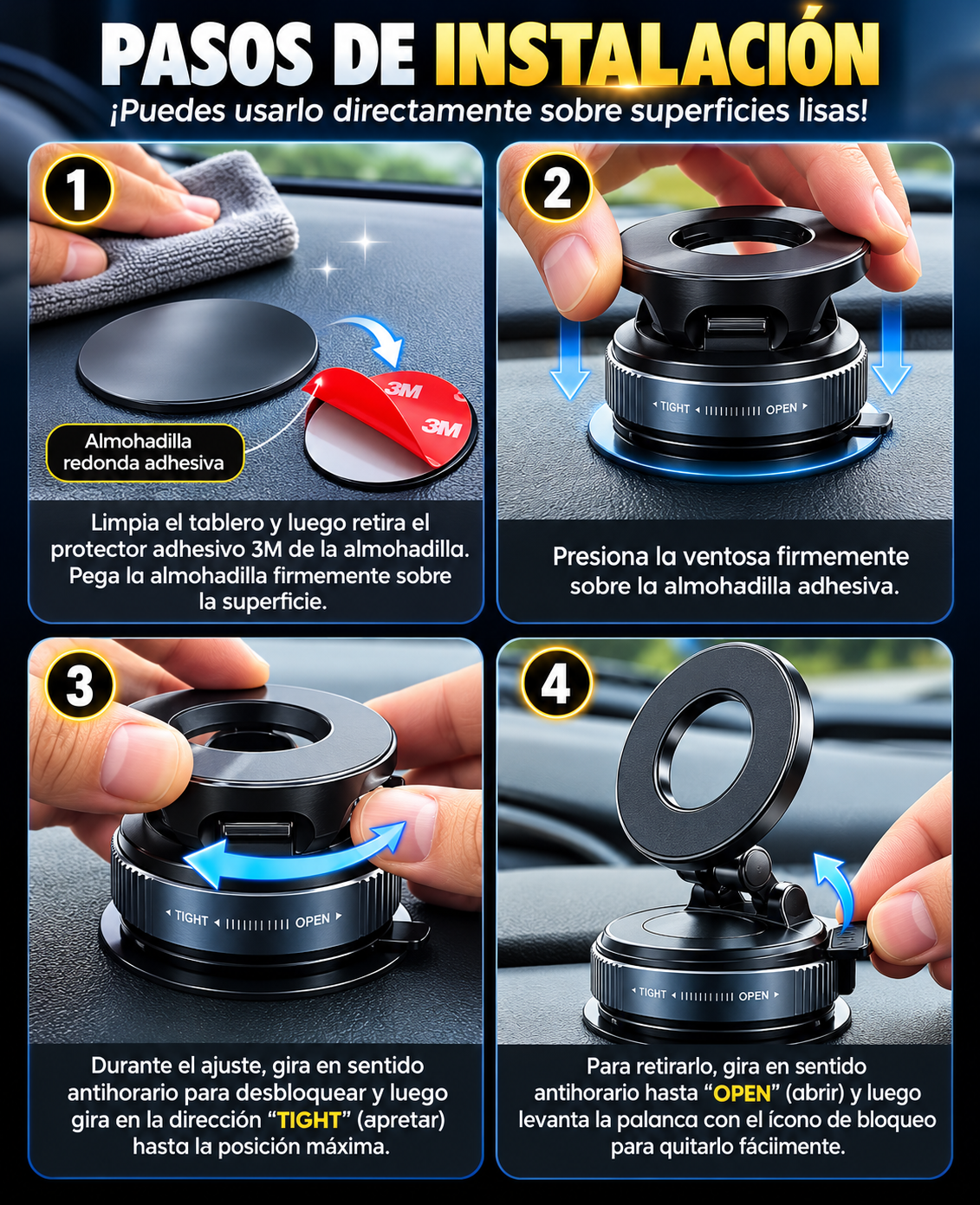 Magnety™ | Soporte Magnético para Celular con Rotación de 360°
