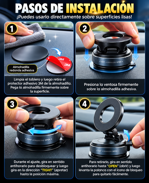 Magnety™ | Soporte Magnético para Celular con Rotación de 360°